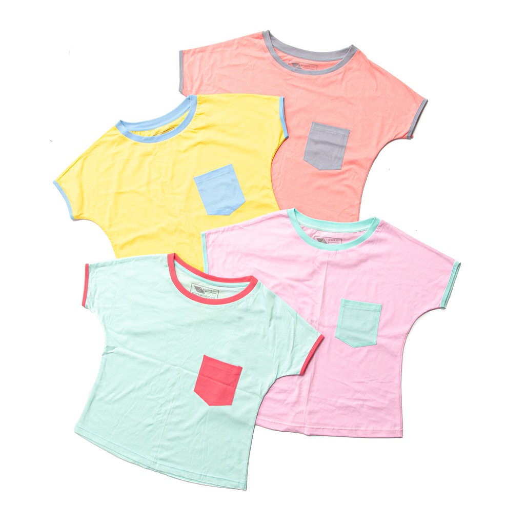 Ringer Pocket Crop Tee - Kaos Polos Ringer Tee Wanita Cotton Combad 30s - Original rockmantic.co