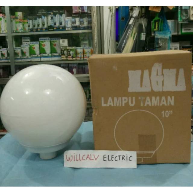 LAMPU TAMAN BULAT PUTIH SUSU 10&quot; 10in