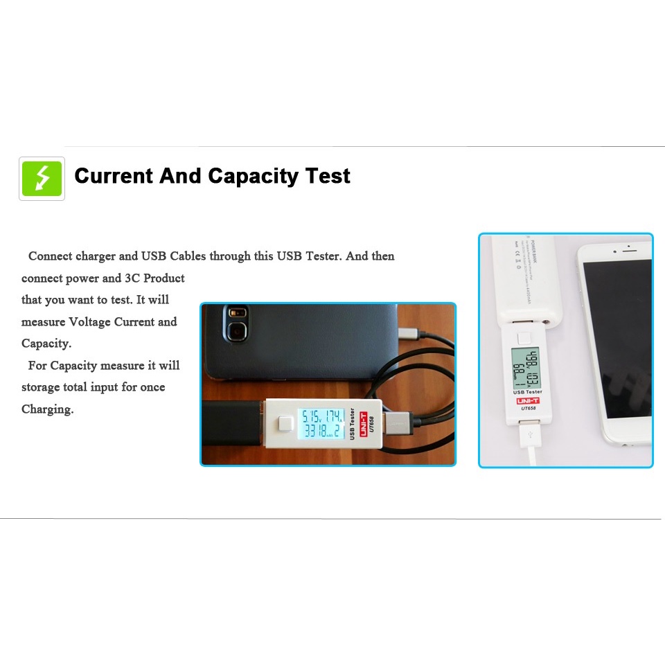 UNI-T UT658 - Digital LCD Portable Mini USB Tester - 9V Max