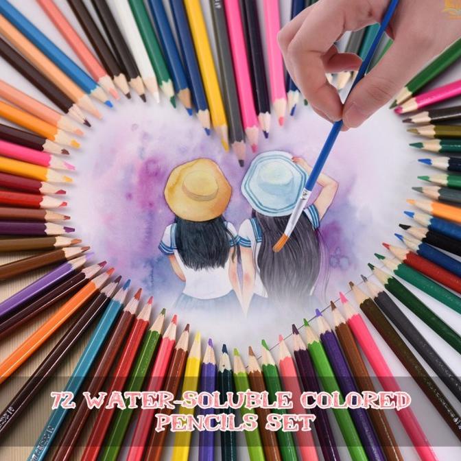 

72 COLOR PREMIUM PRE-SHARPENED WATER-SOLUBLE WATER COLORED PENCILS SET YHJTY54654