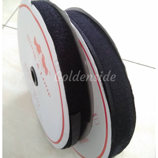 Perekat Velcro / kretekan / magic tape HITAM 1&quot; (2,5cm) per meter