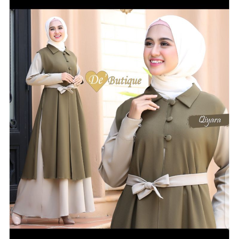 Gamis Qiyara Kini Ready. ORI by de'butique.