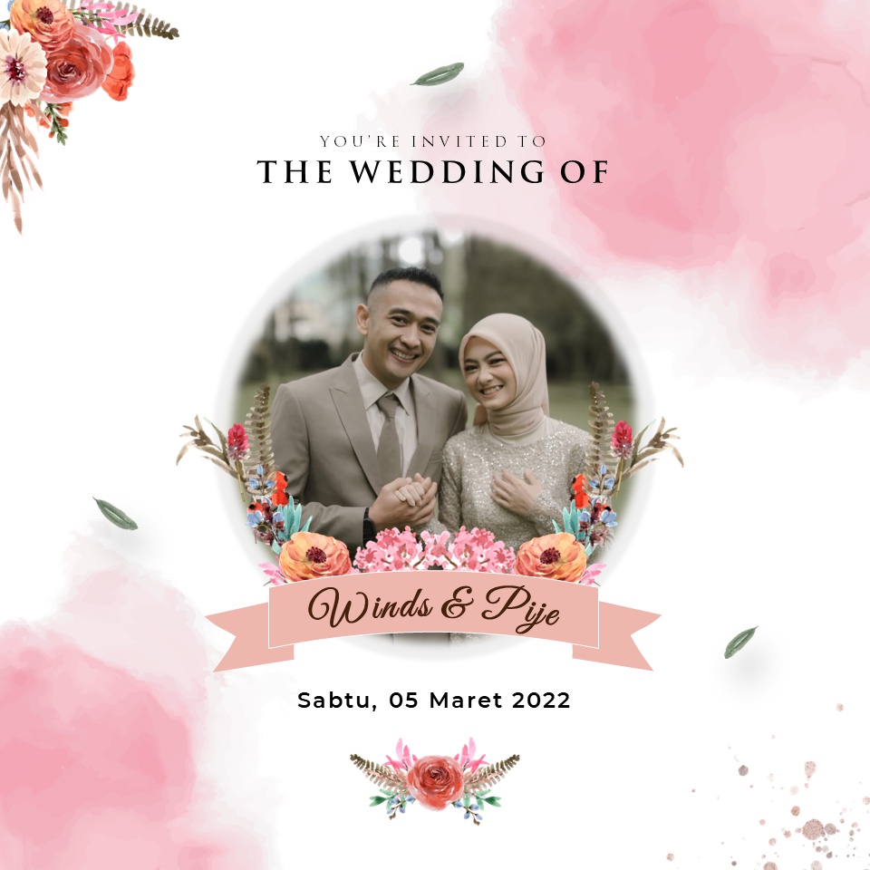 Undangan Digital Rustic Pink | Undangan Video | Undangan Pernikahan DG-40