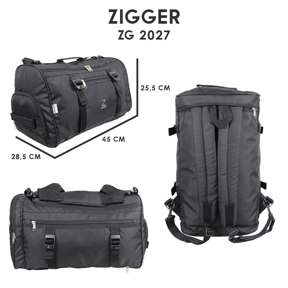 [KLIKTAS] Tas Travel Gym Zigger 2027 Duffle Bag Olahraga Unisex Multifungsi Backpack Tas Ransel Pria