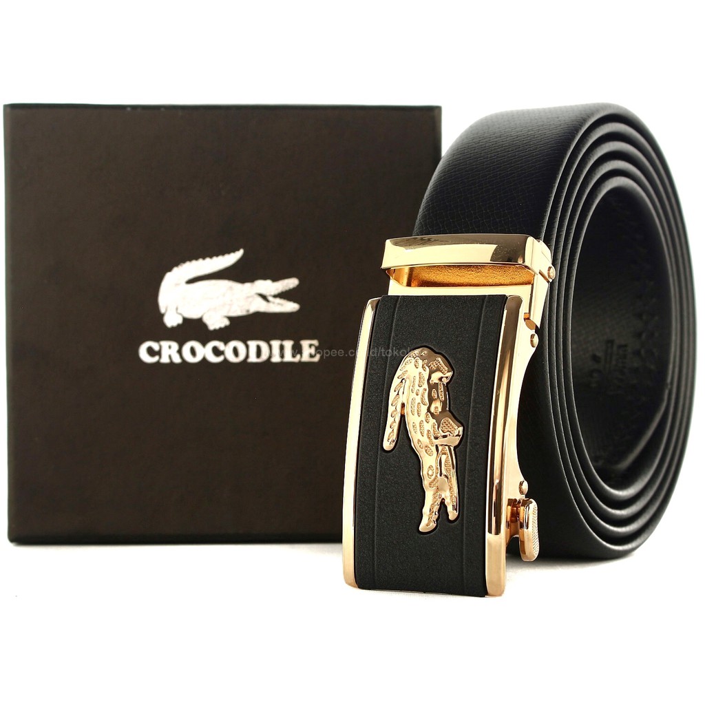 TOKOKOE | GESPER IKAT PINGGANG PRIA | MODEL REL BAHAN KULIT | MEN LEATHER BELT | CROCODILE A19