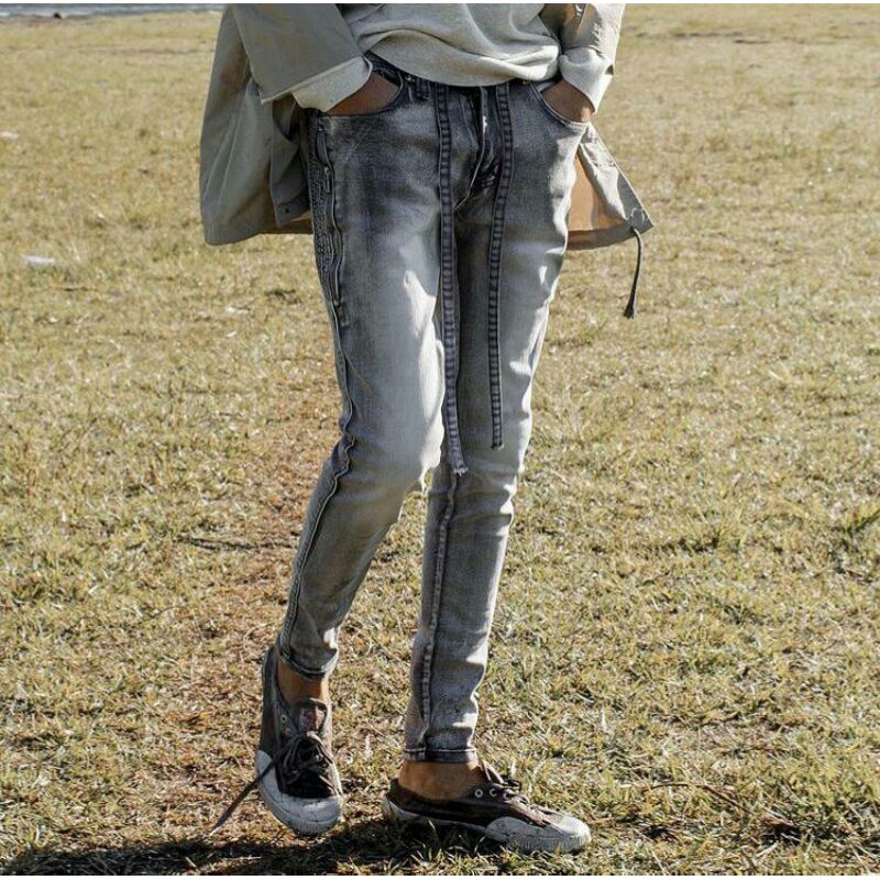 RUCAS Ceramic Gray Belted Jeans