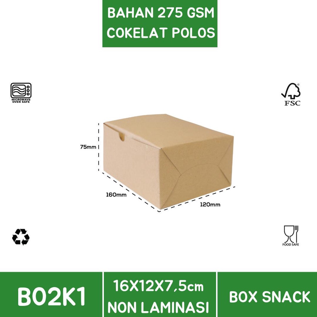 Box Snack Dus Roti Snack Box 16x12 (B2K1-Non Laminasi)