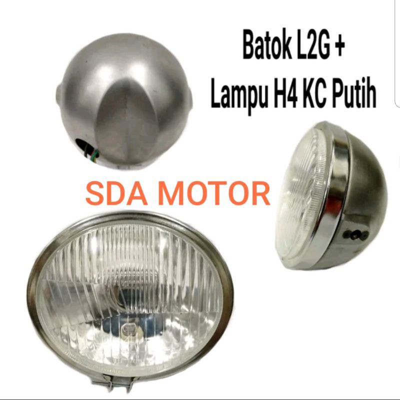 Batok lampu L2g mentah set Reflektor H4 kaca bening