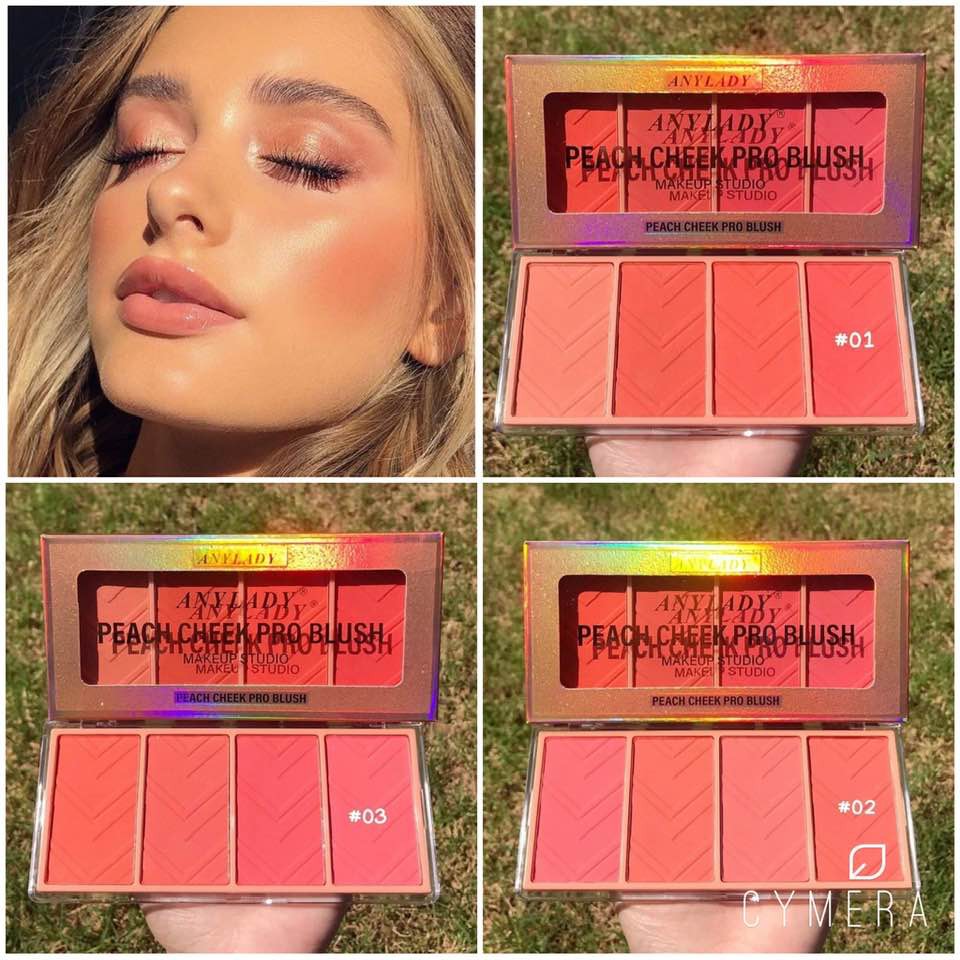 ANYLADY 4 COLOR PEACH CHEEK PRO BLUSH PALETTE