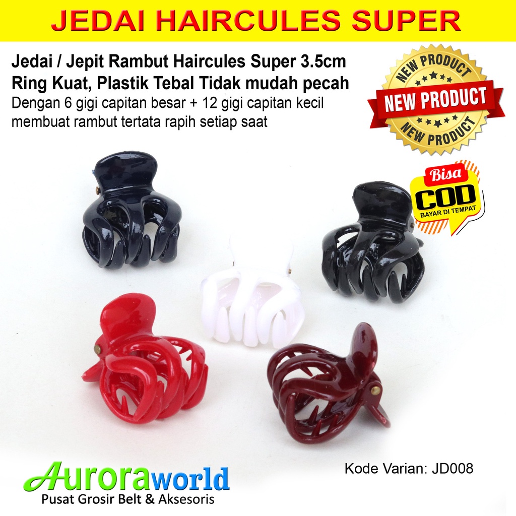 Auroraworld Jedai Haircules Jepit Rambut Haircules Super 3.5cm Bahan Tebal dan Kuat