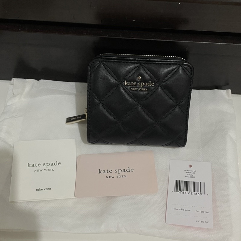 PRELOVED LIKE NEW DOMPET KATE SPADE NATALIA SMALL WALLET BIFOLD BLACK HITAM
