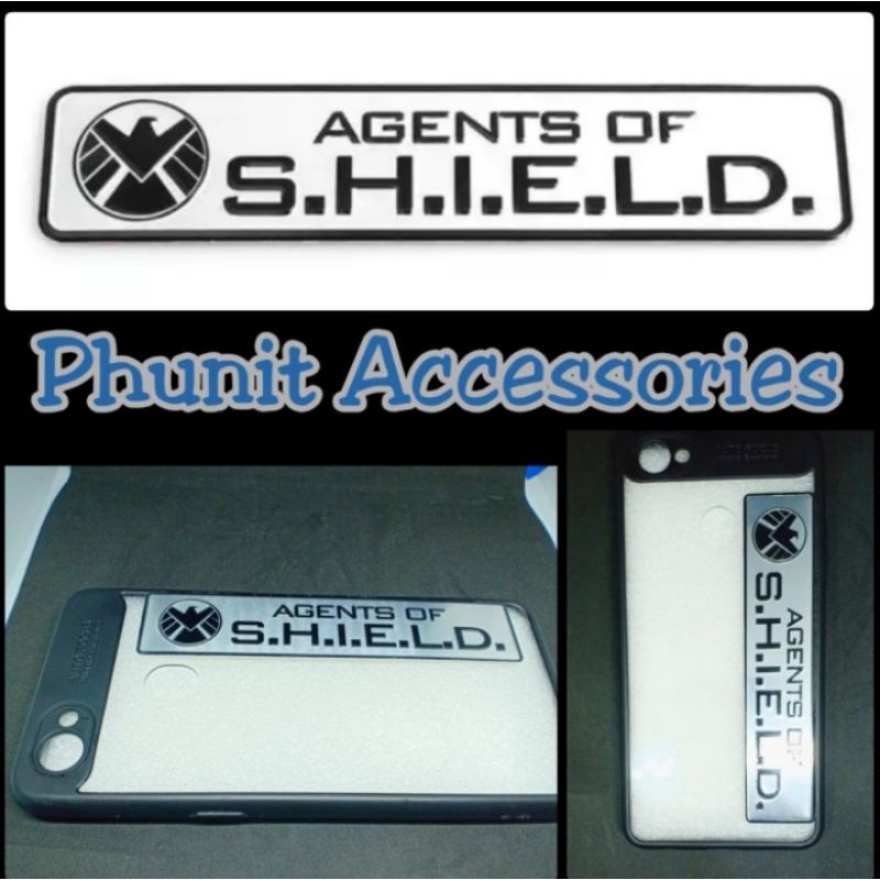 sticker emblem 3d logo agent of shield avengers warna silver untuk mobil motor laptop hp bukan cutti