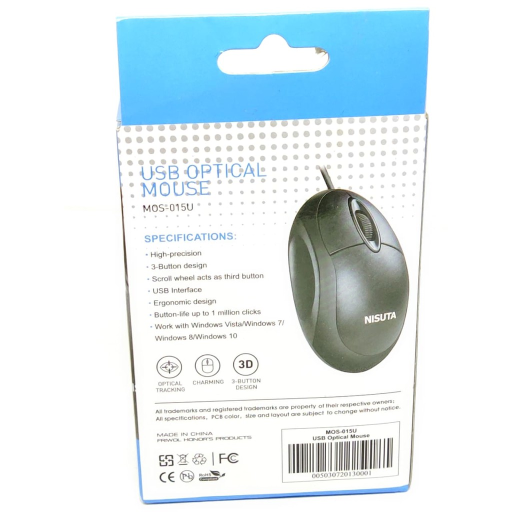 Mouse Kabel NISUTA USB Optical Mouse Cable Kwalitas Bagus Harga Terjangkau