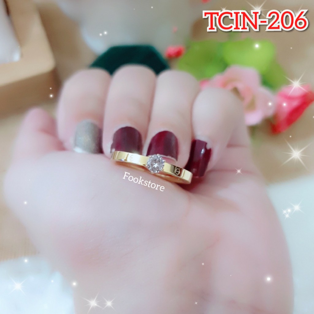 TERLARIS CINCIN WANITA TITANIUM /ANTI KARAT MODEL PERMATA SATU