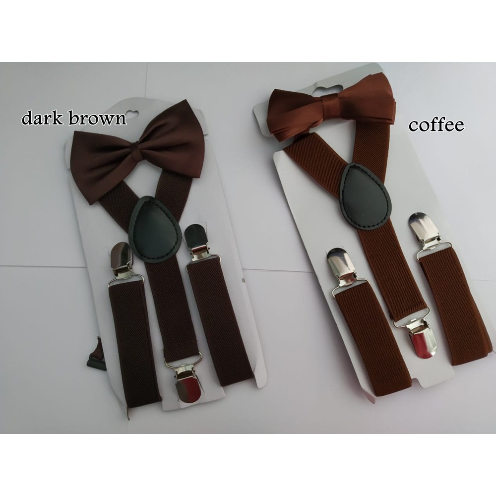 set fashion aksesoris anak balita suspender dan dasi kupu-kupu