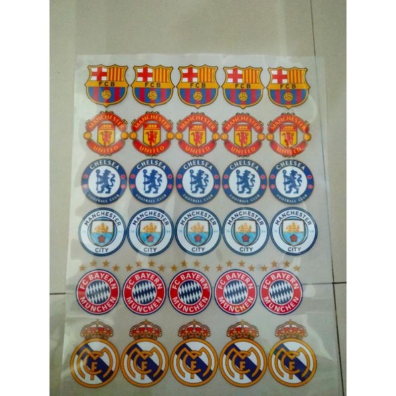 Stiker baju sablon stiker logo sepak bola DTF 5×5 cm transfer sablon digital film
