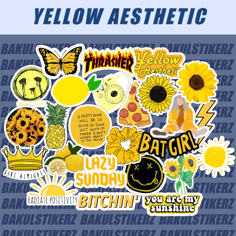 Jual YELLOW AESTHETIC STICKER PACK Indonesia|Shopee Indonesia