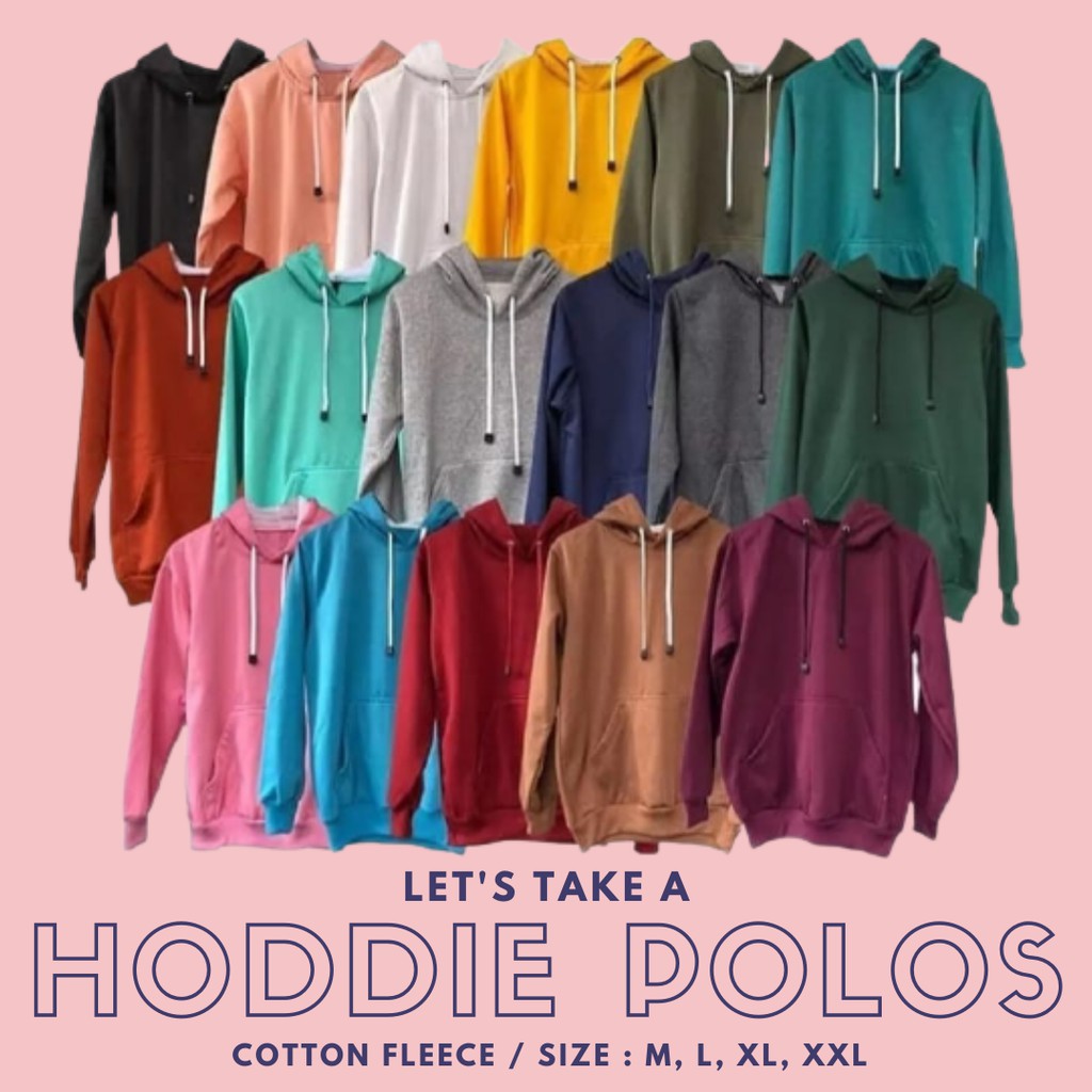 Hoodie Polos Bahan Fleece Tebal Pria Wanita