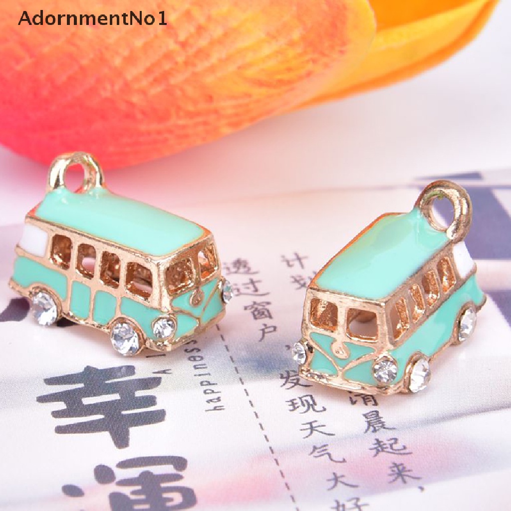 (AdornmentNo1) 5pcs / Set Liontin Bentuk Busses 3D Bahan Alloy Untuk Kerajinan Tangan DIY Charms