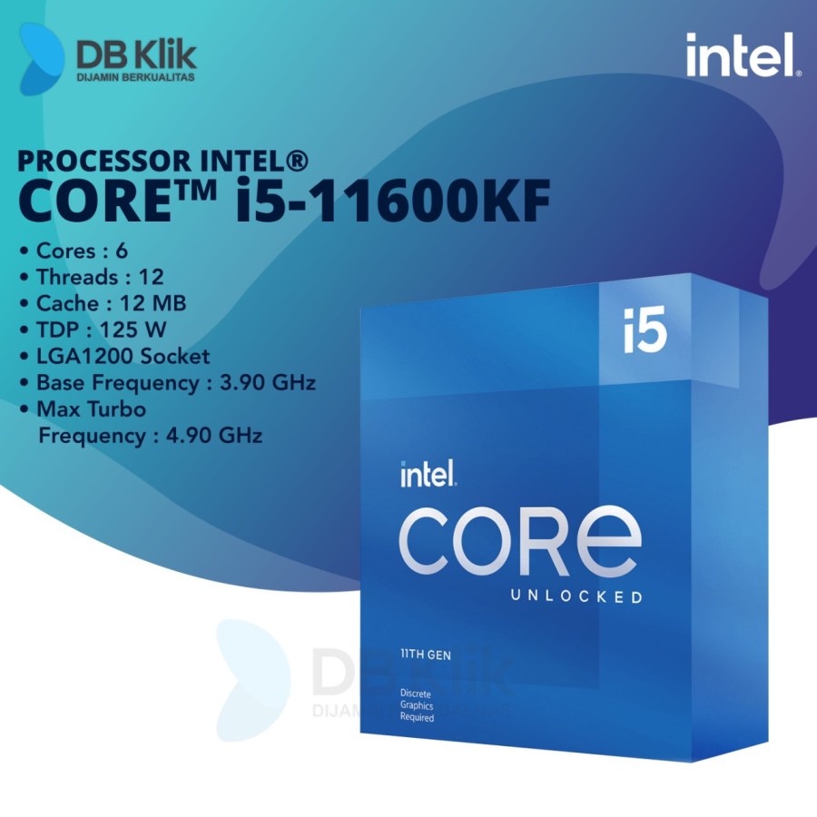 Processor Intel Core i5-11600KF Box 3.90GHz LGA1200 - Intel I5 11600KF