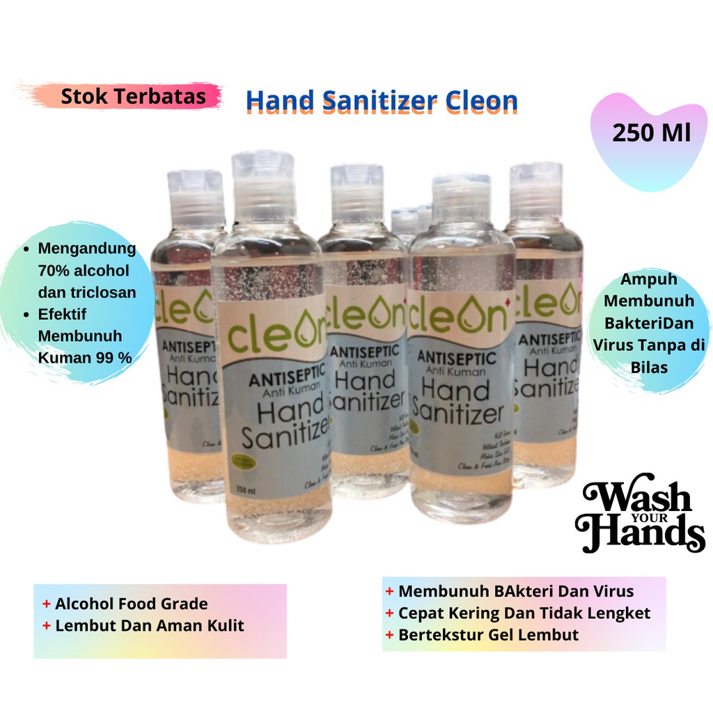 Hand Sanitizer Anti Bacterial Cleon 250ml