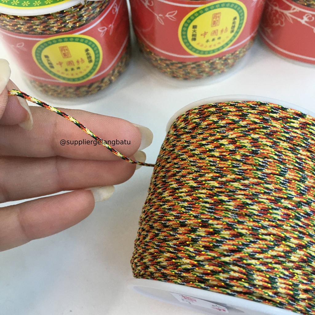 Tali Giok Tali Cina Nylon Cord 1mm Shambala gold emas kalung gelang