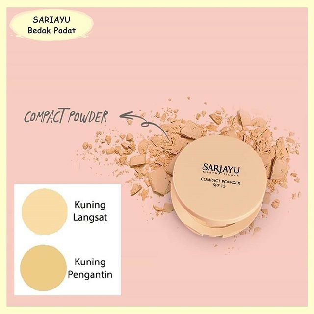 Sariayu Compact Powder SPF 15 15 gr / Sariayu Bedak Padat / Kuning Langsat/ Kuning Pengantin