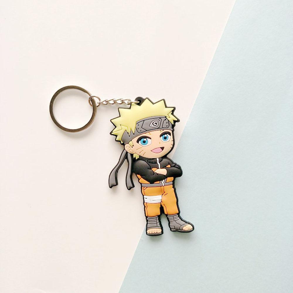 [Elegan] Naruto Gantungan Kunci Untuk Hadiah Anak Miniatur Uchiha Sasuke Anime Jepang Darah Panas Anime Key Ring