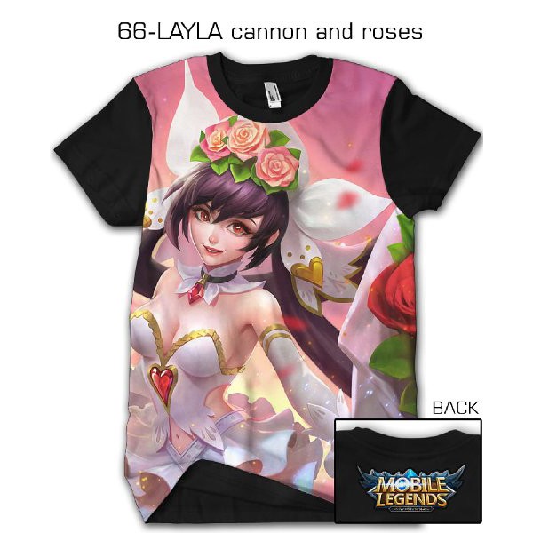 Kaos Mobile Legend kaos 3d game mobile legend legends LAYLA CANNON AND ROSES - 66 Baju Keren Cowok