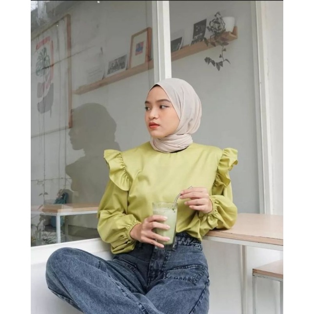 SANDRA BLOUSE/atasan terbaru/blouse korean/atasan lucu/terlaris