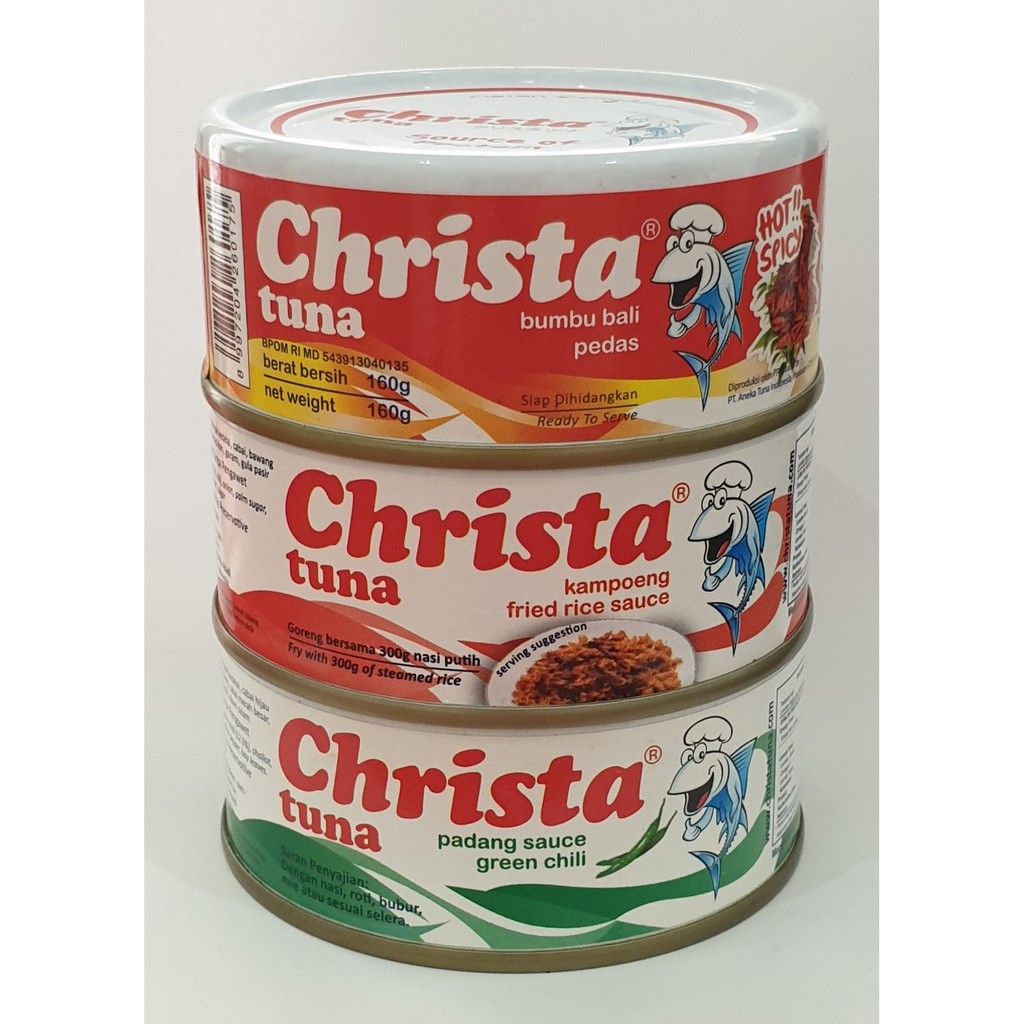 

Paket isi 3 - Christa Tuna Asian Delight (Nasi Goreng, Bumbu Bali Pedas, Cabai Hijau)