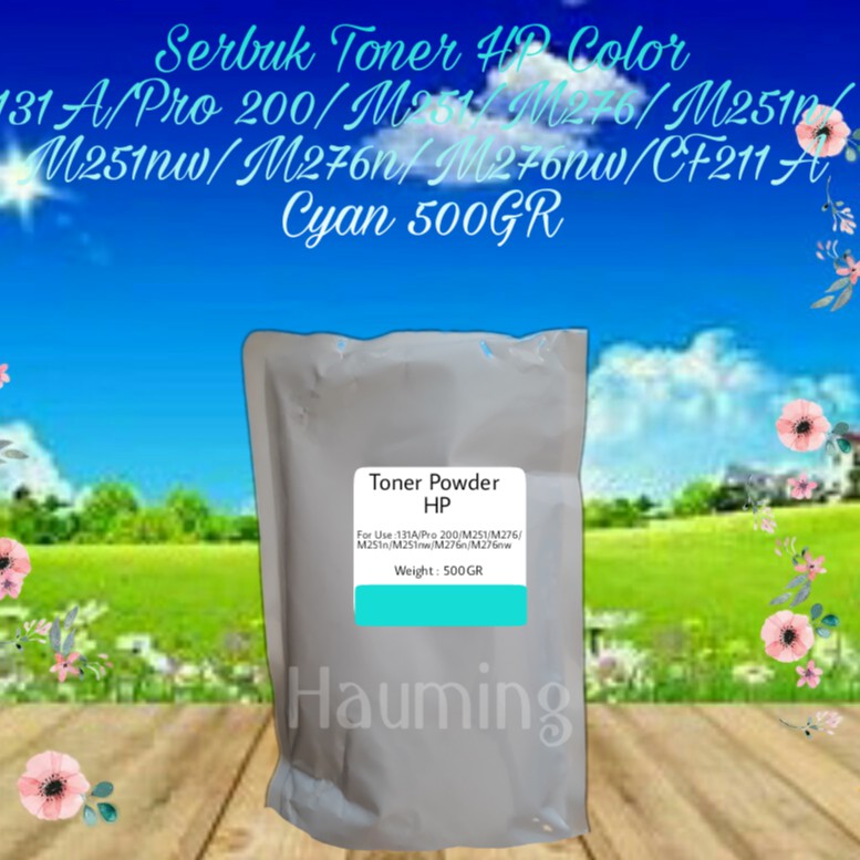 Serbuk Toner HP 131A Pro 200 M251 M276 M251n M251nw M276n M276nw CF211A Cyan 500gr