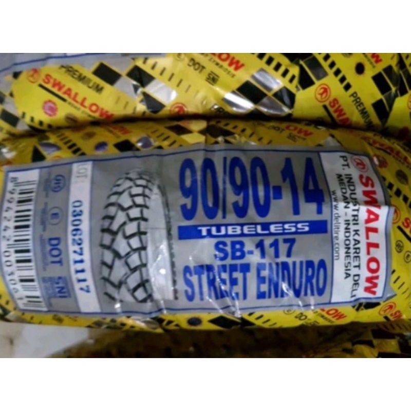 Ban Luar 90 90 x 14 SB117 Street Enduro Swallow Tubless 90/90-17 SB 117 TL - Swallow