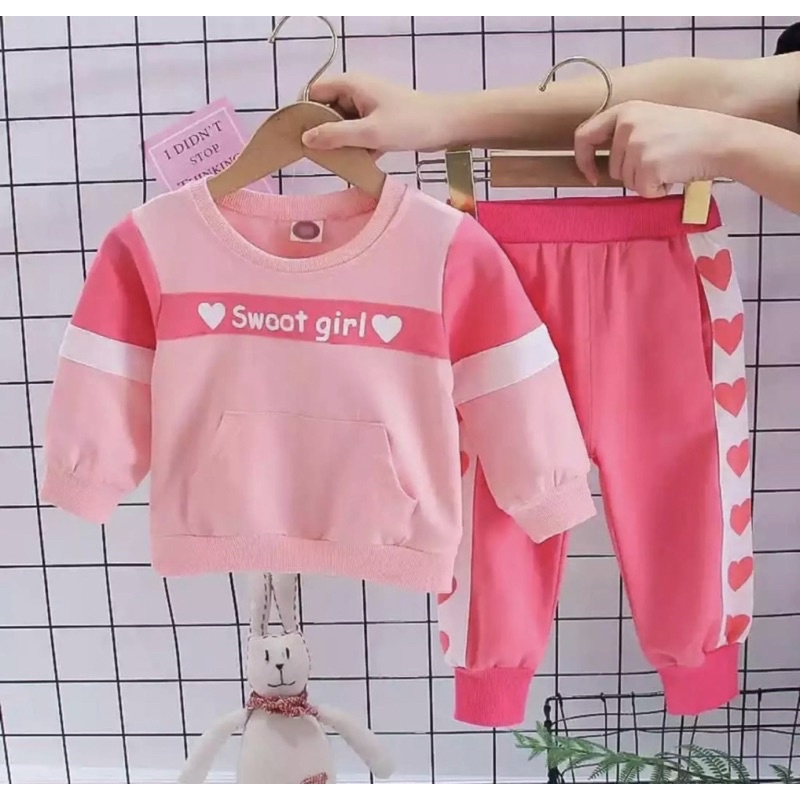 freeongkir setelan sweater anak setelan anak perempuan grosir 1-5 tahun