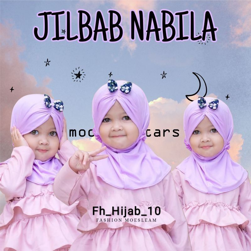 Jilbab Nabila Anak bayi Instan 0-3 Tahun Bahan Lembut Adem | Hijab baby sekolah Tk newborn lucu Premium kekinian | Kerudung Perempuan Sd Terbaru 6-12 Bulan