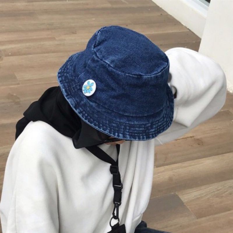 Topi bucket jeans ~ denim bucket hat muraa