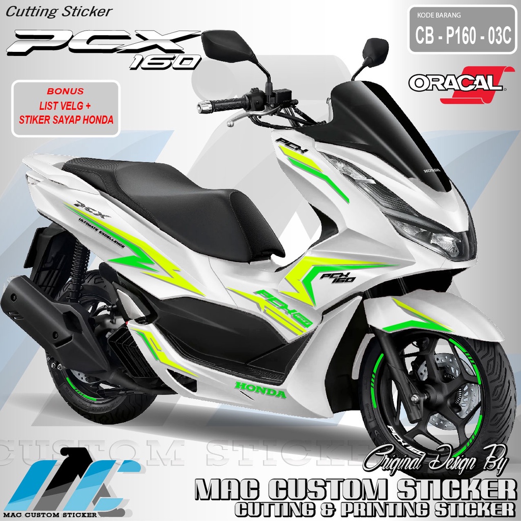 STRIPING PCX 160 - CUTTING STICKER HONDA PCX 160 - STIKER PCX 160 PUTIH - CB P160 03 STIKER BEST SEL