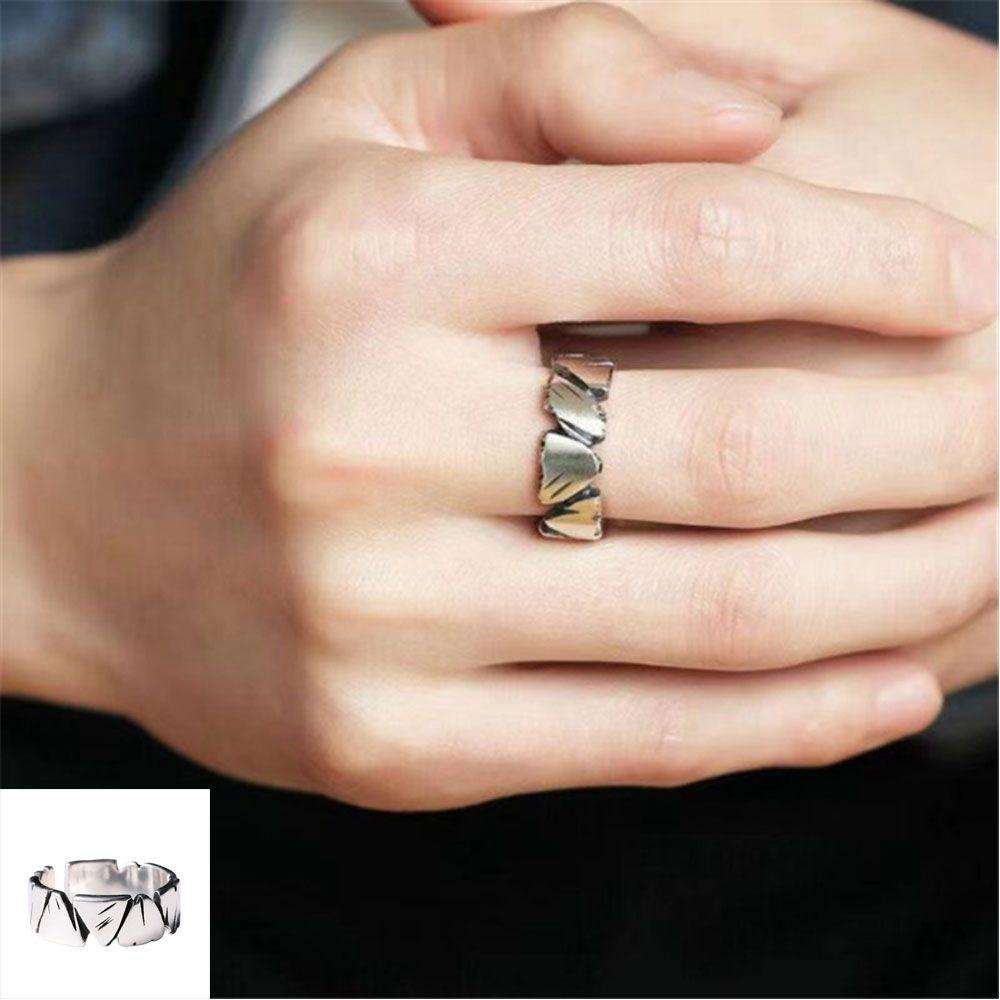 Solighter Rings Unisex Warna Silver Paduan Sederhana