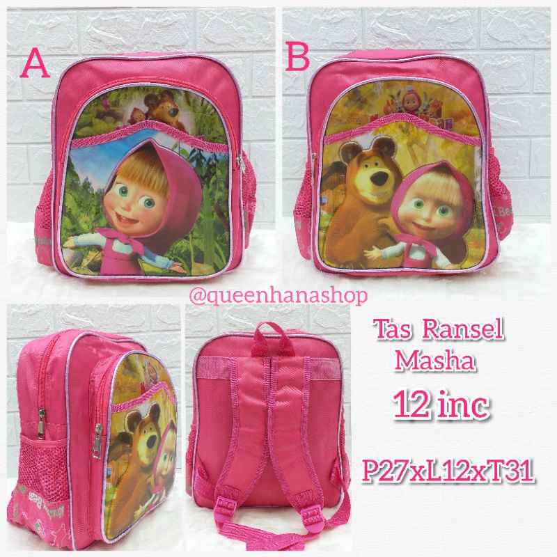 Tas Ransel Masha And The Bear / Tas Ransel Anak Sekolah SD 16inci