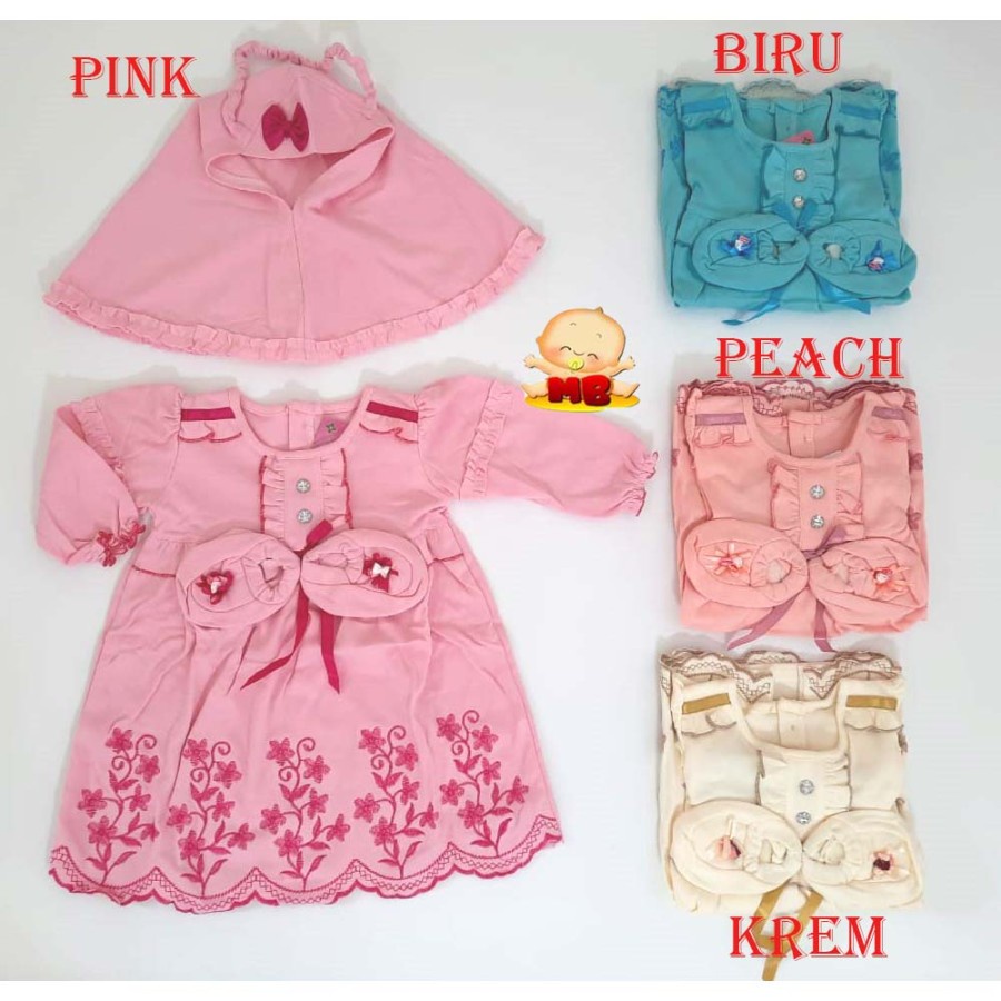 Baju Bayi Perempuan Baru Lahir Newborn Dress Gamis Akikah Aqiqah