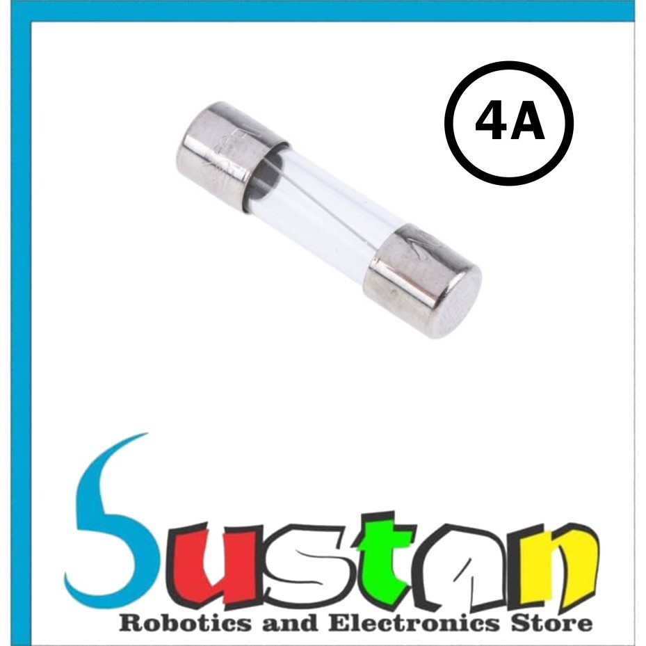 FUSE 4A 4 AMPERE DIAMETER 5MM SKRING KACA KECIL PANJANG FUSE 20MM
