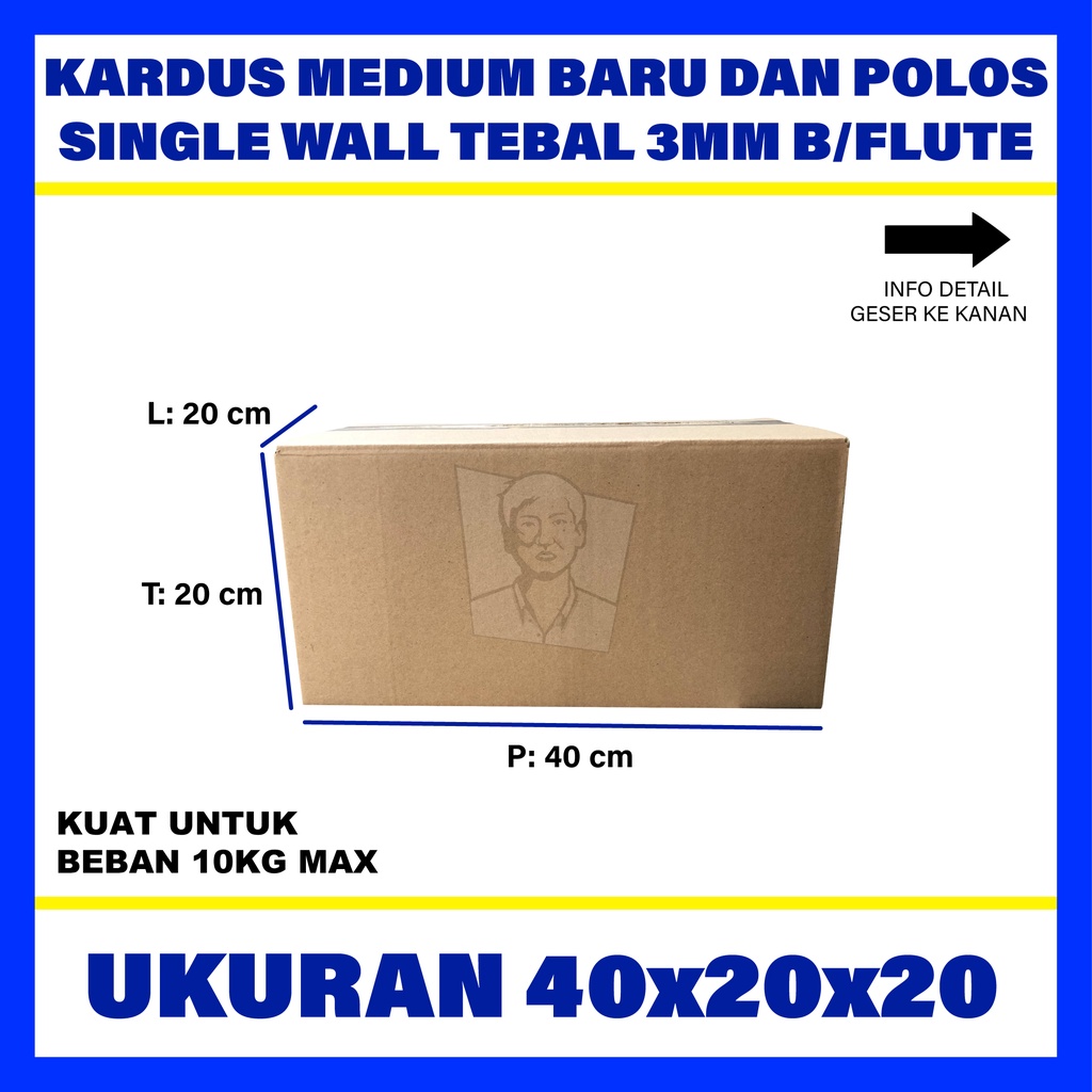 

Kardus Box Karton Polos UK40X20X20