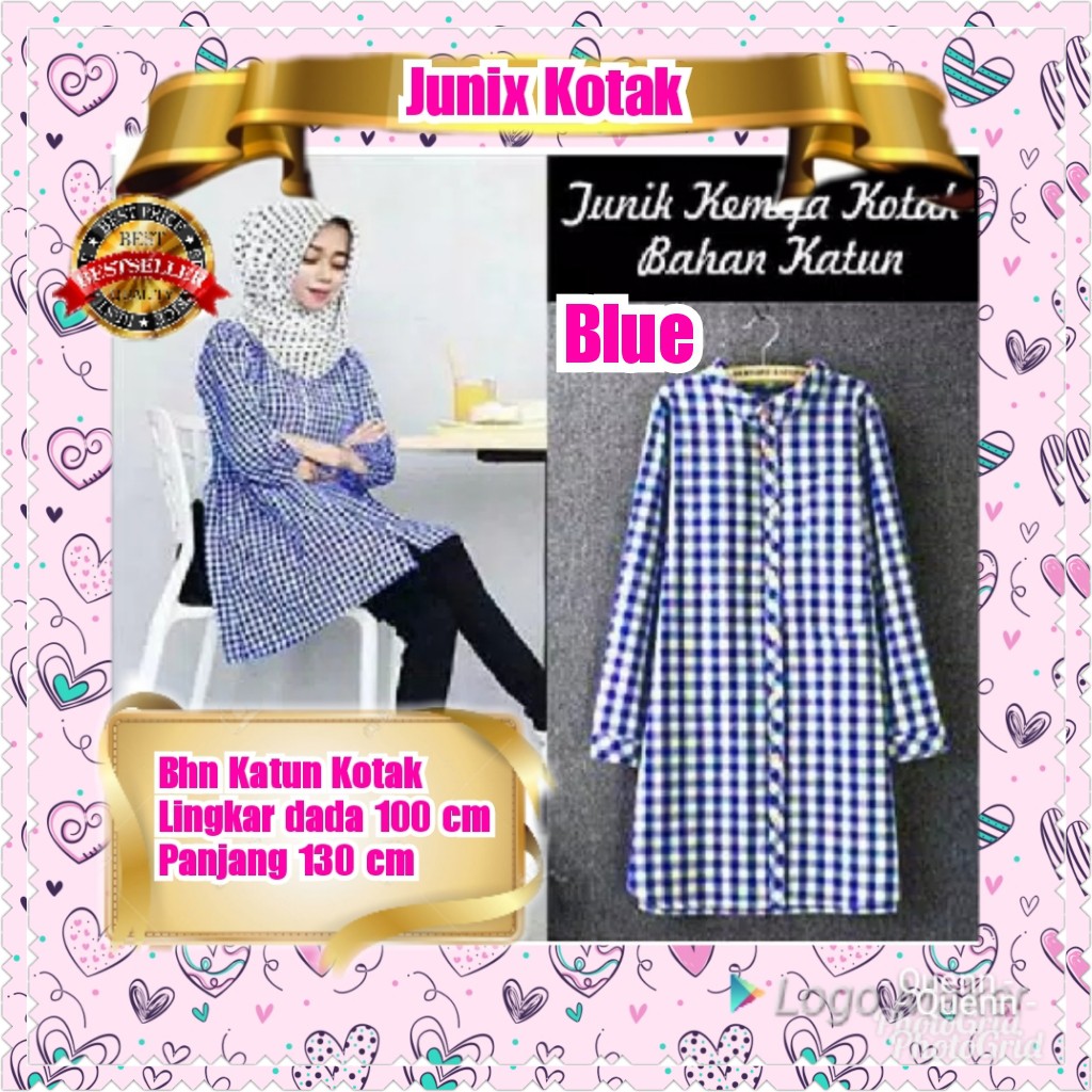 JUNIX KOTAK MAROON / BLACK / BLUE /KEMEJA /TERBARU/TERPOPULER/TERLARIS/KONDANGAN/TERMURAH