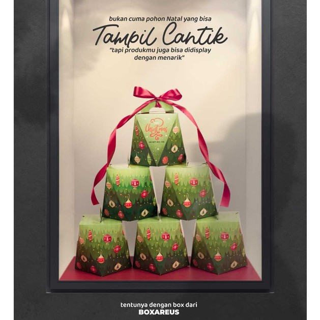 Box Toples Natal Christmas Packaging Kemasan Dus Kotak Kue | TBC 12