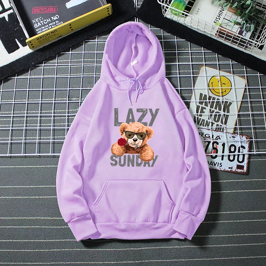 Sweater hoodie wanita LAZY SUNDAY suwiter cewek hodie