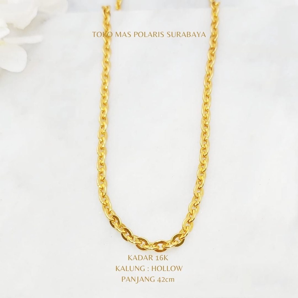 Kalung Hollow Rantai Perhiasan Emas Kuning kadar 700 16K 17K KL700|05060|41 KL5A