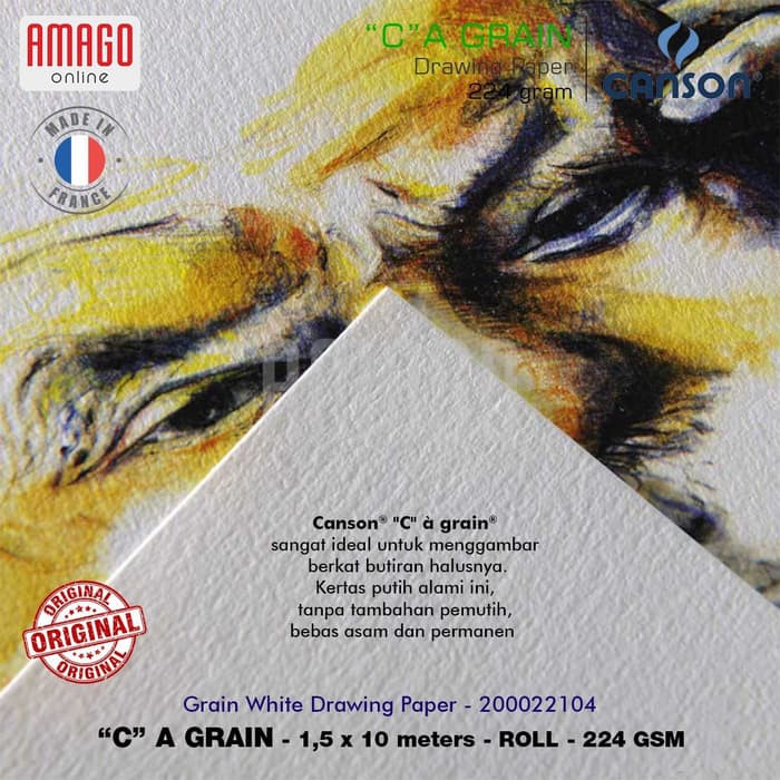 CANSON C A GRAIN - DRAWING PAPER 224G - ROLL -1,5X10M - 200022104