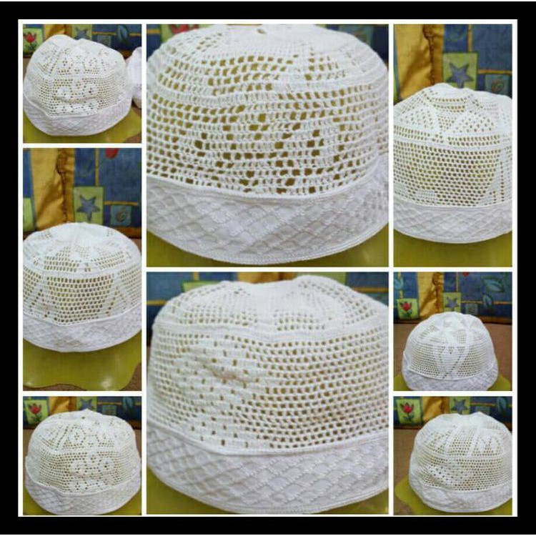 paling murah Peci Rajut Impor Saudi (Madinah) - Putih terbaik