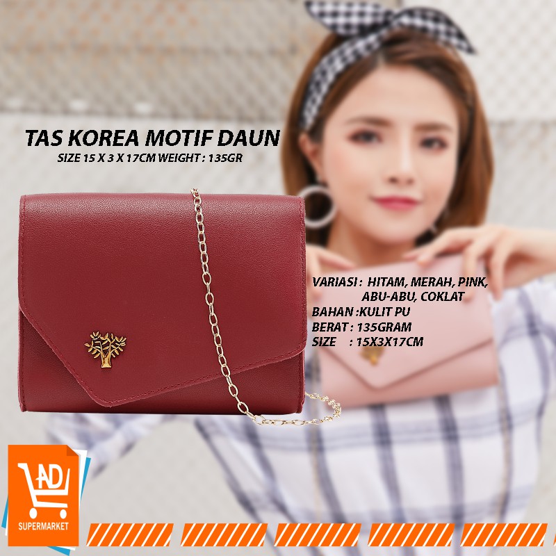 AND COD T88 Tas Selempang Wanita Tas Korean Fashion Style Motif Pohon Sling Bag Kulit PU Tas Korea