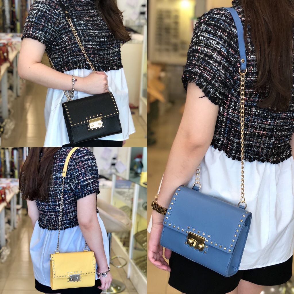 TAS IMPORT BATAM MURAH - TAS SELEMPANG ZARA STUDDED KUALITAS MIRROR